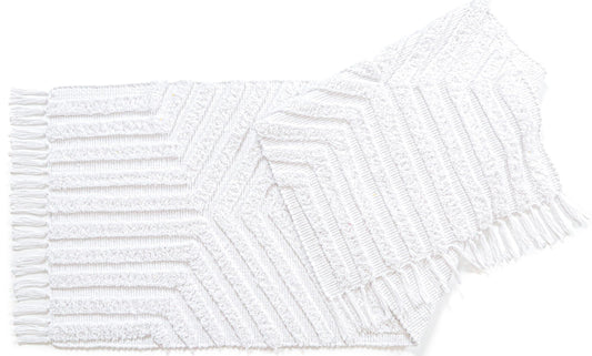 Bedding Craft Boho Runner Rug - 61cm × 183cm - White - Washable