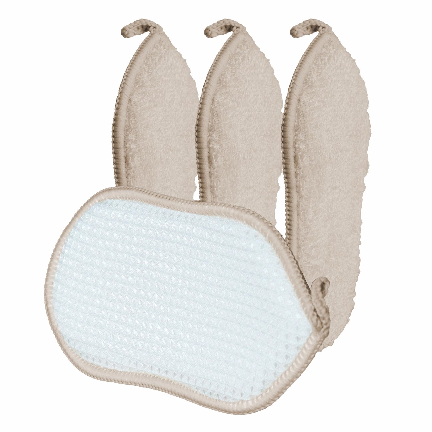 GUOYUANGLO Bamboo Fibre Kitchen Dish Sponge - 4 Pack - Heavy Duty Beige