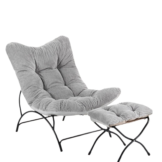 Welnow Modern Accent Chair with Ottoman