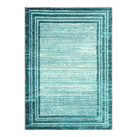Lahome Modern Abstract Area Rug - 150cm × 210cm - Washable Teal