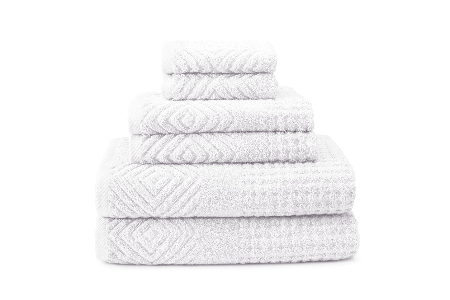 Texere 100% Organic Cotton Jacquard 650 GSM Premium Bath Towel Set - 6 Piece