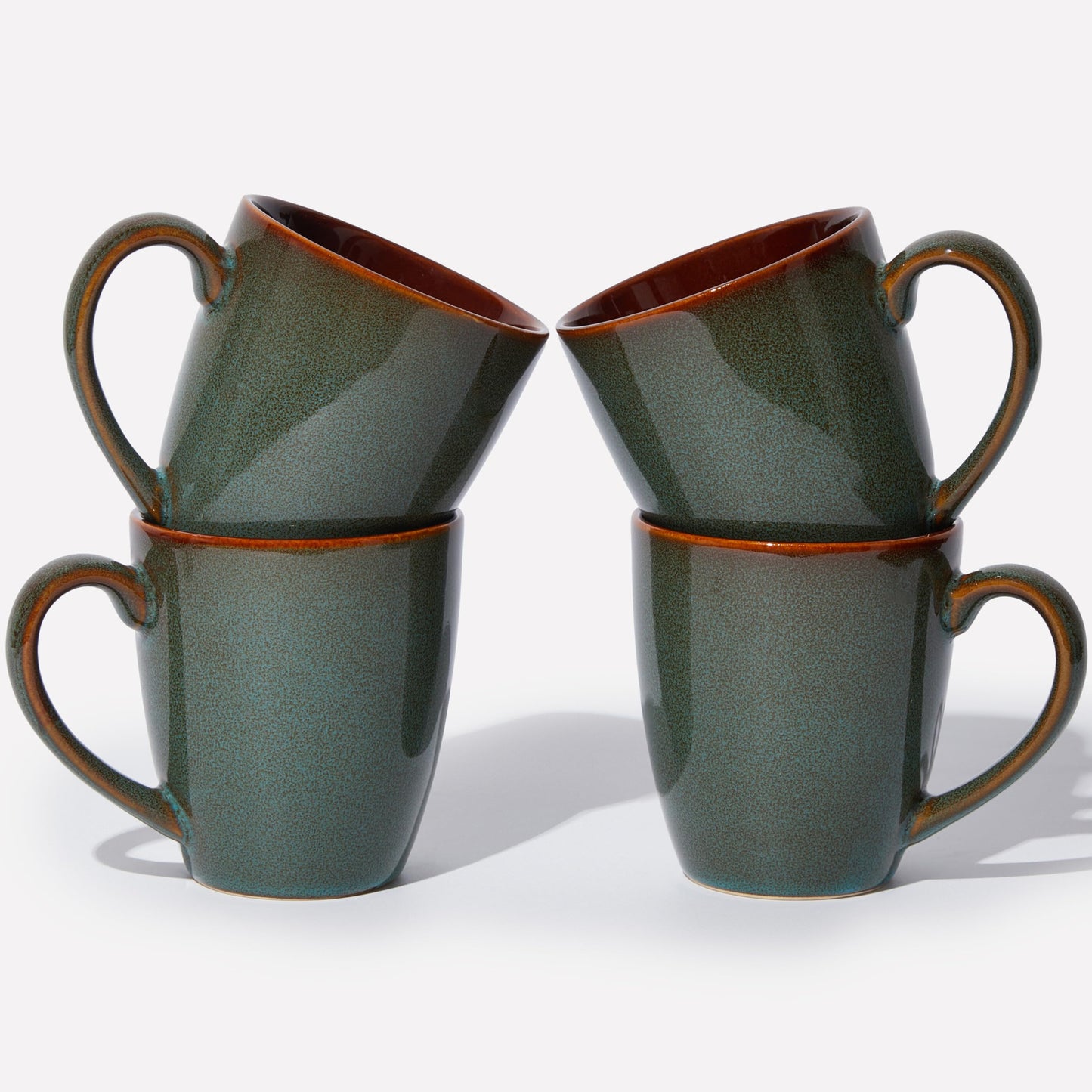 Pokini Coffee Mug - 475ml - Ceramic Mugs Set of 4 - Reactive Glaze