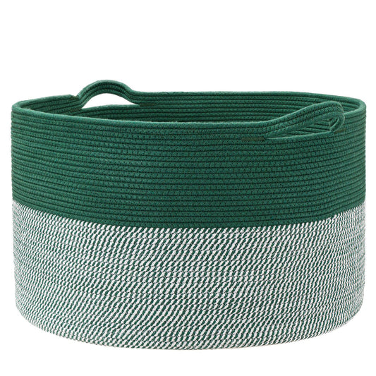 Extra Large Cotton Rope Storage Basket - 56 cm x 36 cm - Woven Basket with Handles