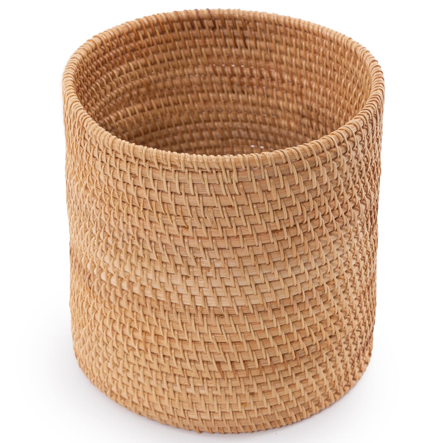 KOLWOVEN Mini Desk Trash Can — Small Slim Waste Basket for Bathroom, Office & Bedroom