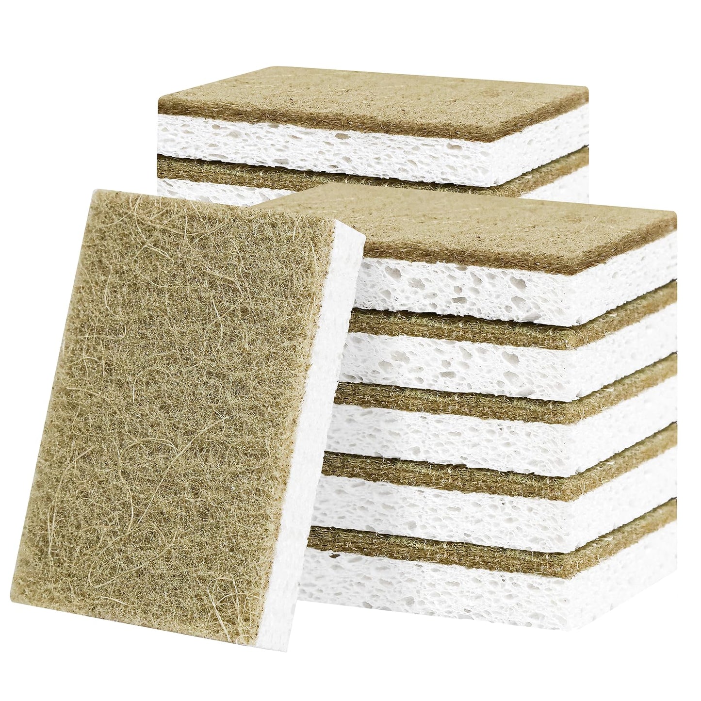 RNOAFMU Natural Kitchen Sponges - 12 Pack - Non-Scratch Biodegradable