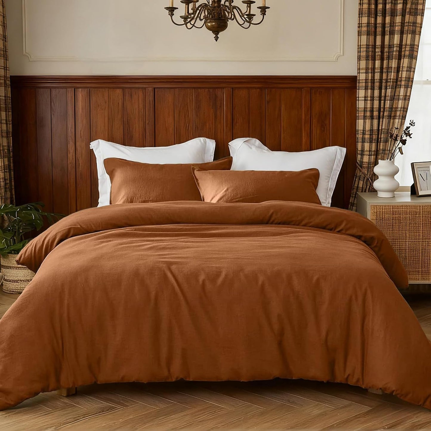 Simple&Opulence Linen Duvet Cover Double,Natural Linen Cotton Duvet Cover with Pillowcase,Duble Size Bedding Set,Soft Warm Breathable Bed Quilt Cover with Button Closure,200x200cm,Navy Blue