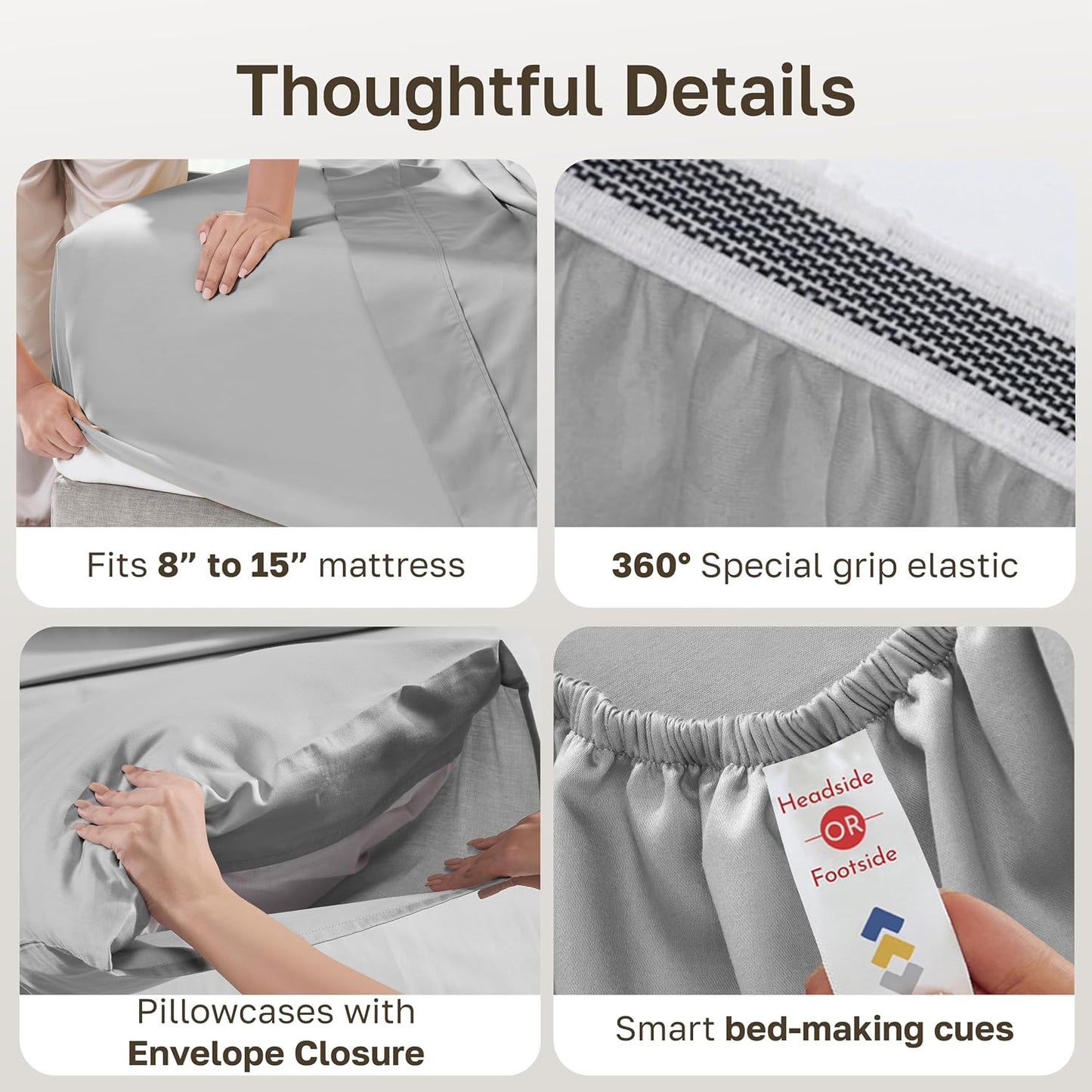 California Design Den 100% Organic Cotton Sheets for Queen Size Bed, Deep Pockets, Percale Sheets Queen, GOTS Certified, Soft Cooling Sheets, 4 Piece Bed Sheets Queen Sheet Set, White Sheets