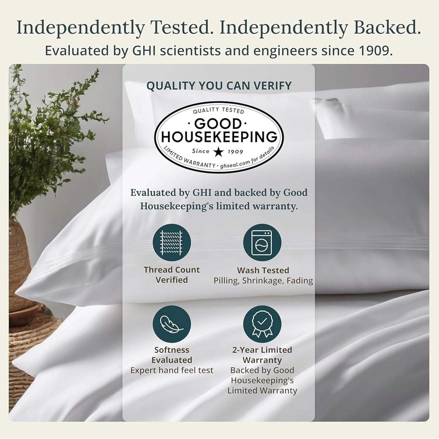 California Design Den 100% Organic Cotton Sheets for Queen Size Bed, Deep Pockets, Percale Sheets Queen, GOTS Certified, Soft Cooling Sheets, 4 Piece Bed Sheets Queen Sheet Set, White Sheets
