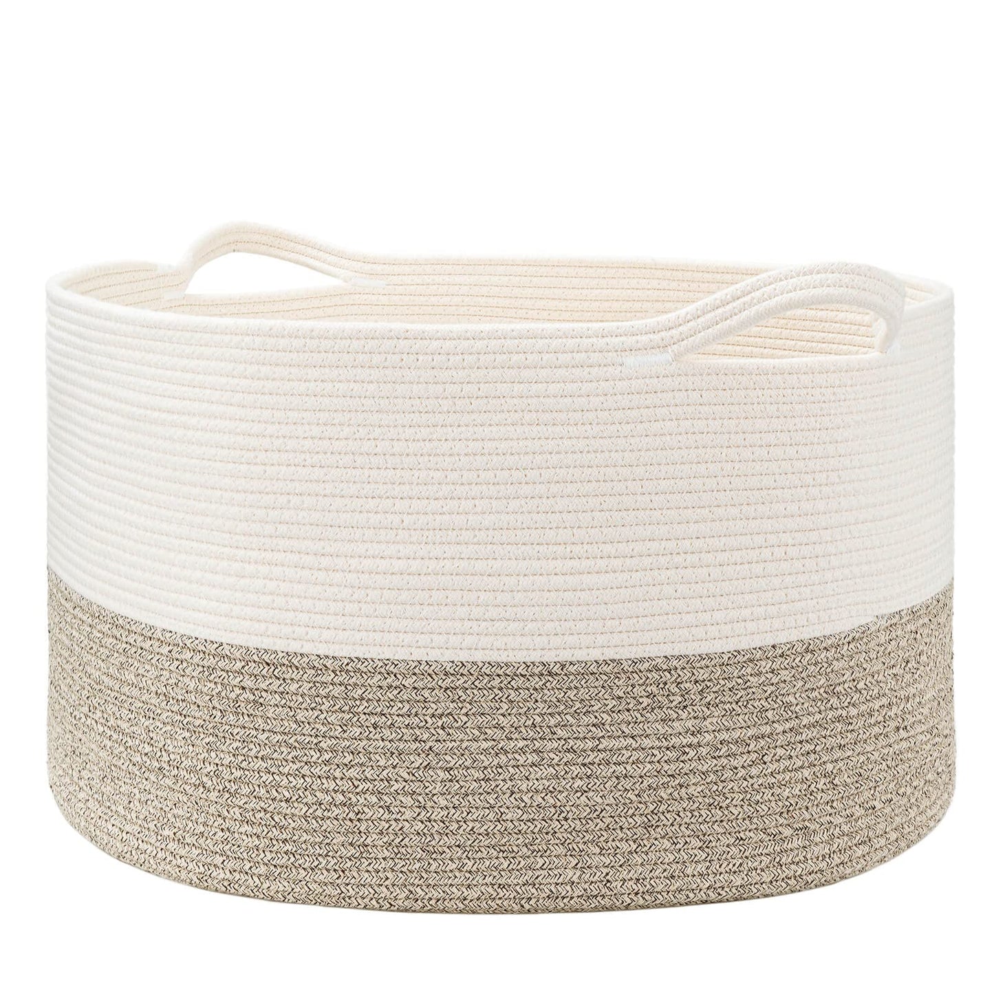 Extra Large Cotton Rope Storage Basket - 56 cm x 36 cm - Woven Basket with Handles