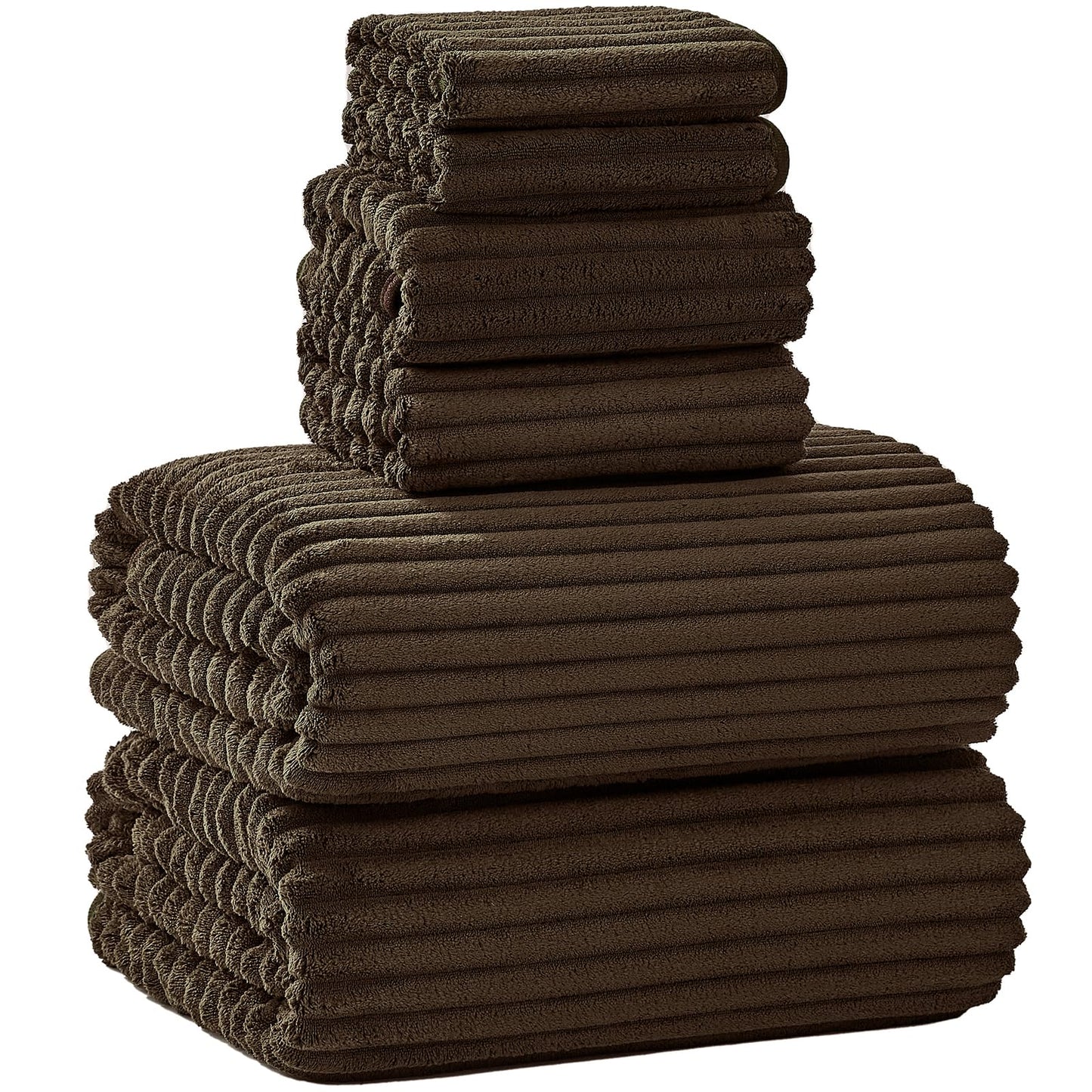 NALIVO Extra Large Bath Towel Set - 102cm × 203cm - Oversized Bath Sheet - 6-Piece