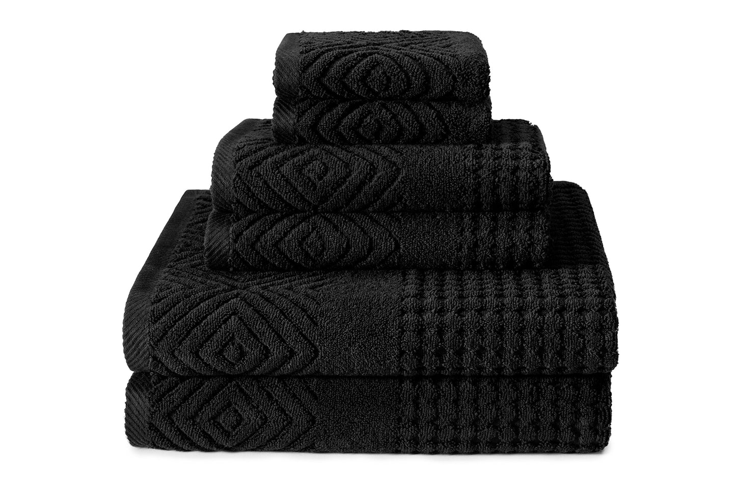 Texere 100% Organic Cotton Jacquard 650 GSM Premium Bath Towel Set - 6 Piece