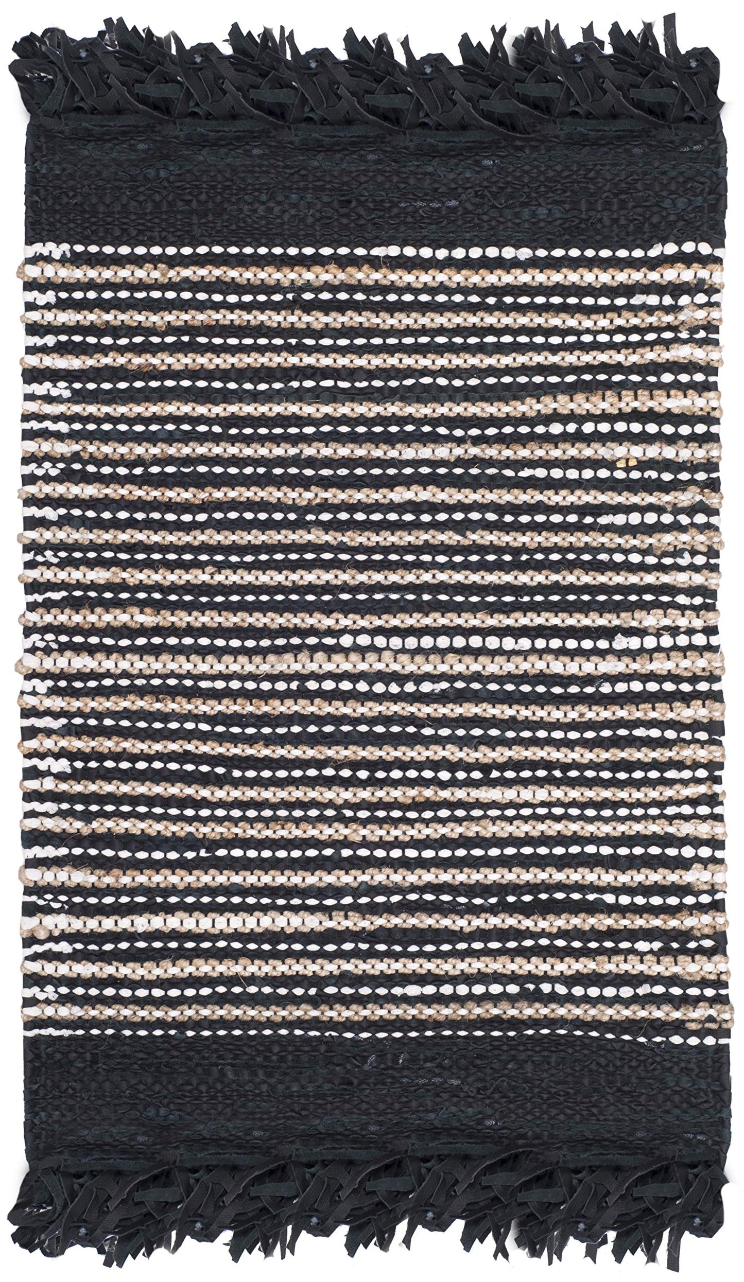 SAFAVIEH Vintage Leather Collection Accent Rug - 69cm × 122cm - Black & Multi