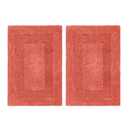 COTTON CRAFT Luxurious Bath Mat Rug - Set of 2 - 43cm × 61cm