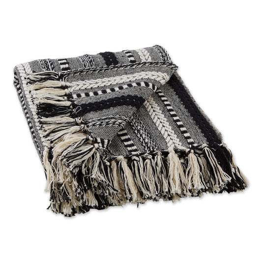 DII Braided Striped Decorative Throw Blanket — 127 × 152 cm