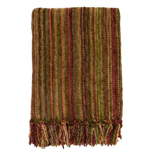 SARO LIFESTYLE Multicolour Chenille Throw Blanket — 127 × 152 cm