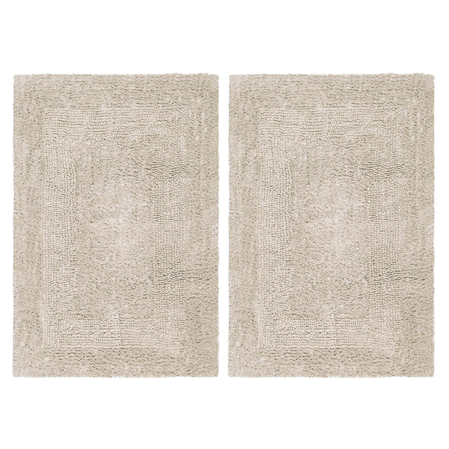 COTTON CRAFT Luxurious Bath Mat Rug - Set of 2 - 43cm × 61cm