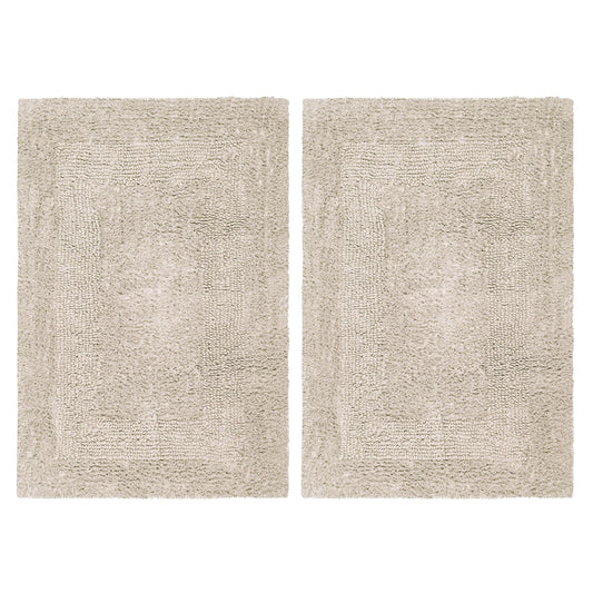 COTTON CRAFT Luxurious Bath Mat Rug - Set of 2 - 43cm × 61cm