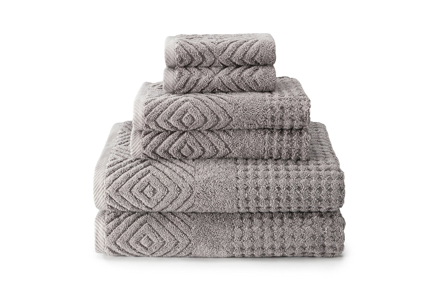 Texere 100% Organic Cotton Jacquard 650 GSM Premium Bath Towel Set - 6 Piece