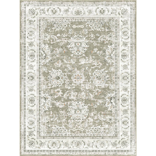 Nuomeijia Floral & Vintage Boho Area Rug - 274cm × 366cm - Taupe - Machine Washable