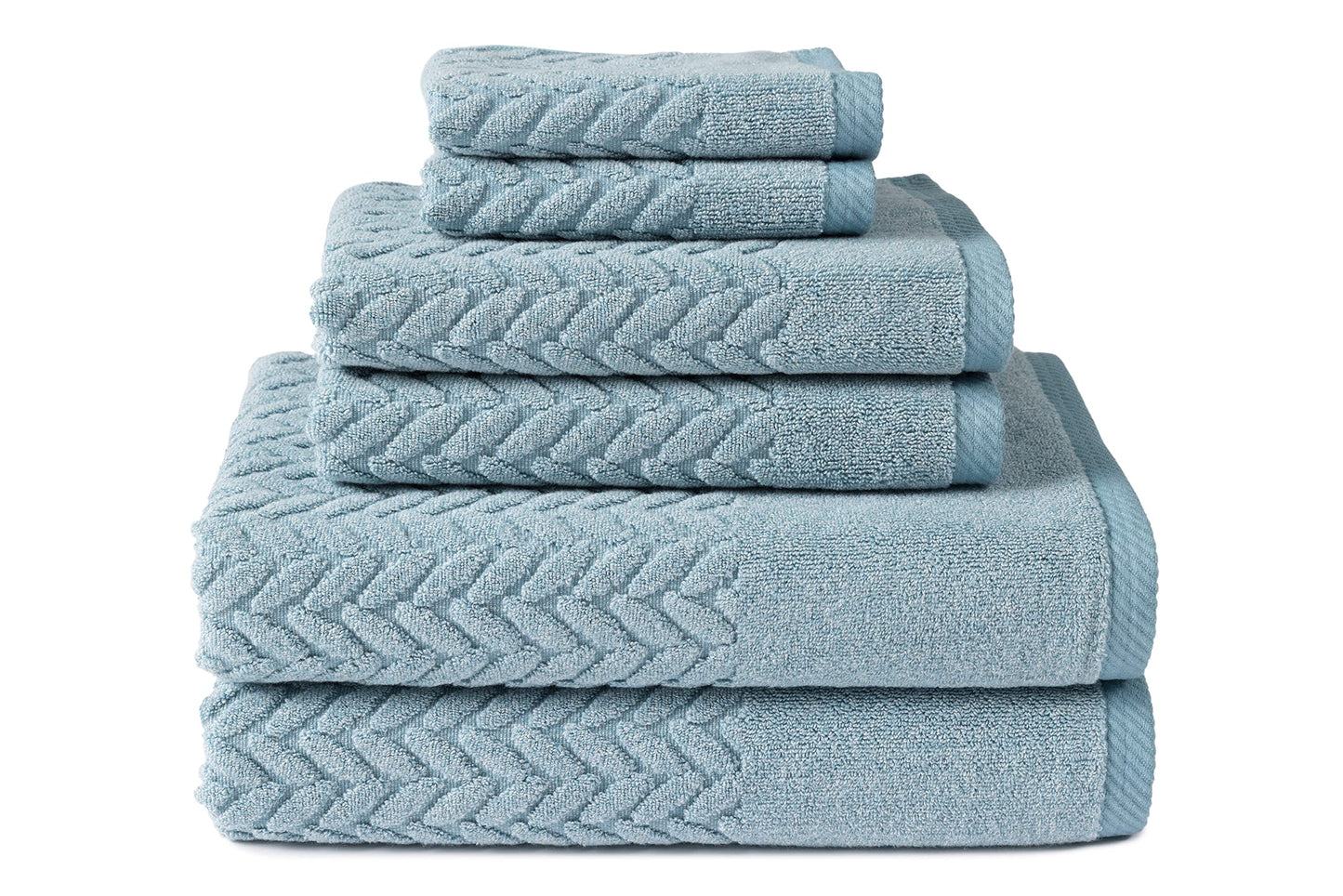 Texere 100% Organic Cotton Jacquard 650 GSM Premium Bath Towel Set - 6 Piece