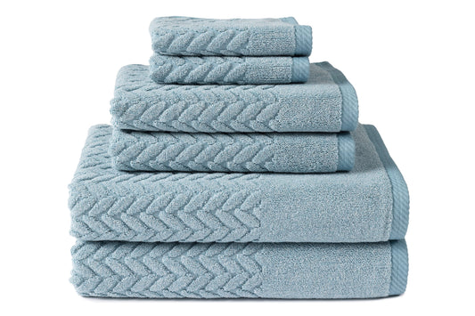 Texere 100% Organic Cotton Jacquard 650 GSM Premium Bath Towel Set - 6 Piece