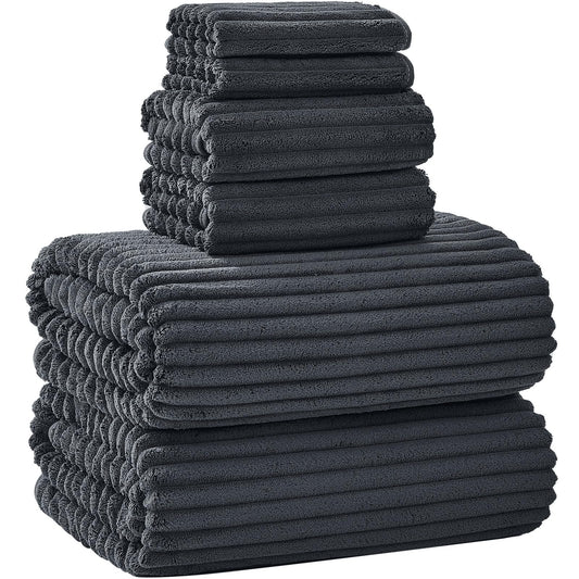 NALIVO Extra Large Bath Towel Set - 102cm × 203cm - Oversized Bath Sheet - 6-Piece